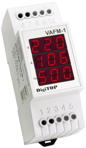 Ампер-вольт-частотомер однофазный цифровой на DIN-рейку DigiTOP VAFM-1 63А 400В картинка